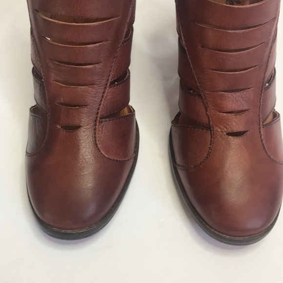Free People Hayes Leather Heel Boot Mahogany 7 - Picture 7 of 16